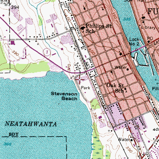 Topographic Map of War Memorial Building, NY