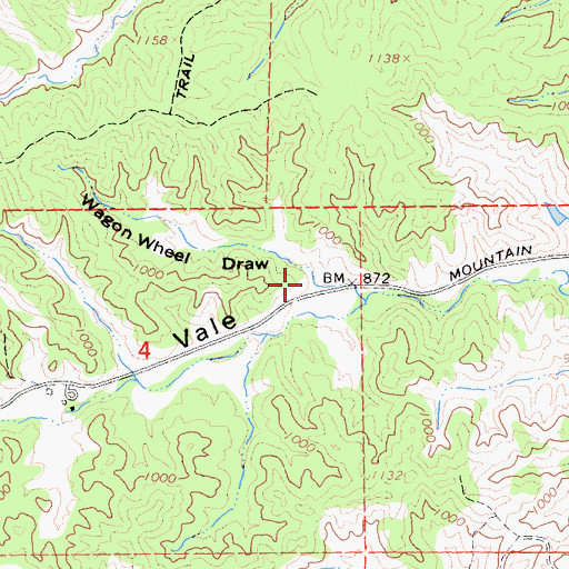 Topographic Map of Wagon Wheel Draw, CA