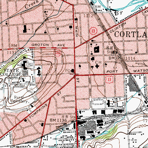 Topographic Map of Standard Building, NY