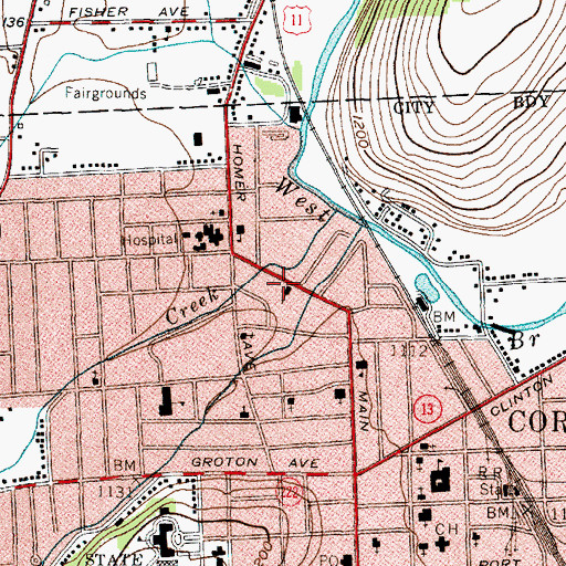 Topographic Map of Gibbs Medical Building, NY