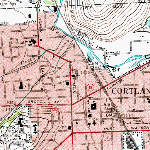 Topographic Map of Saint Mary's Parochial School, NY