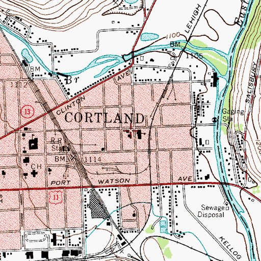 Topographic Map of Second Congregational Church, NY