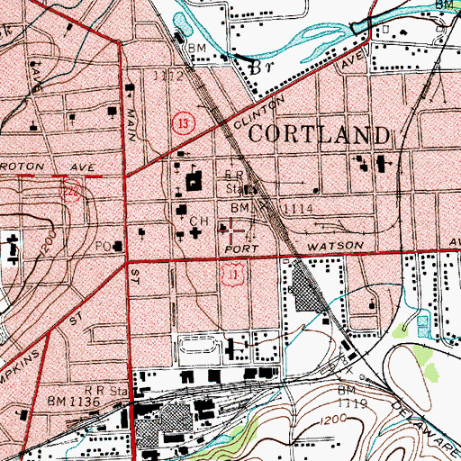 Topographic Map of First Church of Christ Scientist, NY