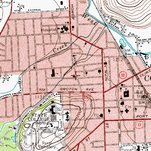 Topographic Map of Homer Avenue United Methodist Church, NY