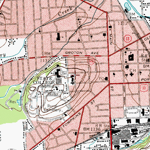 Topographic Map of Cheney Hall, NY