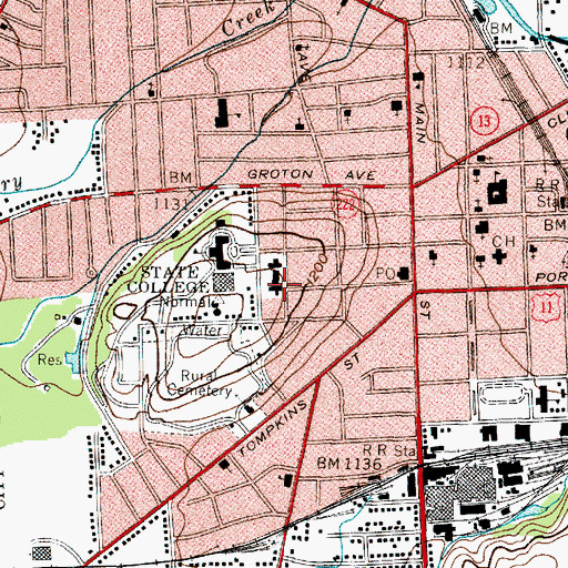 Topographic Map of De Groat Hall, NY