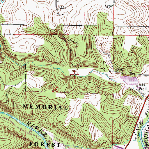Topographic Map of Mohican State Park, OH