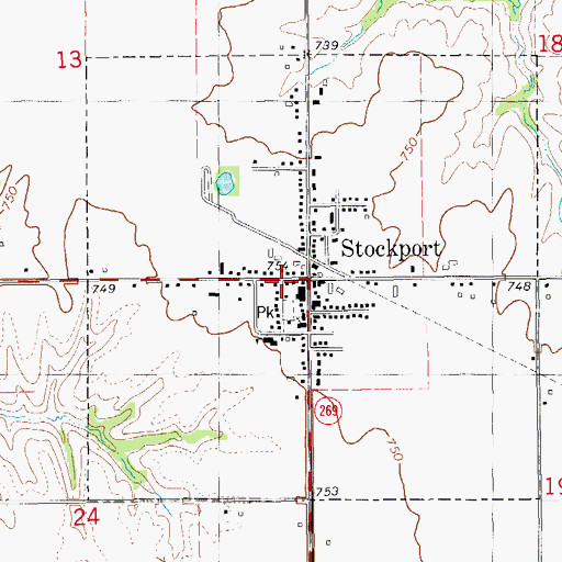 Topographic Map of Stockport Fire Department Station 2, IA