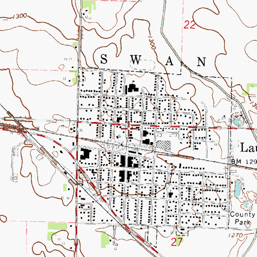 Topographic Map of Laurens Fire Department, IA