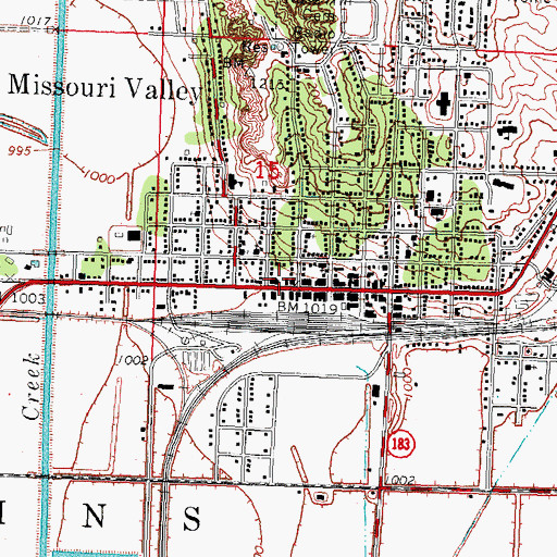 Topographic Map of Missouri Valley Fire Department, IA