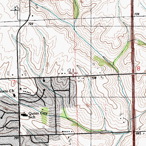 Topographic Map of Davenport Fire Department Station 8, IA