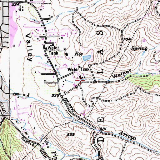 Topographic Map of Walker Canyon, CA