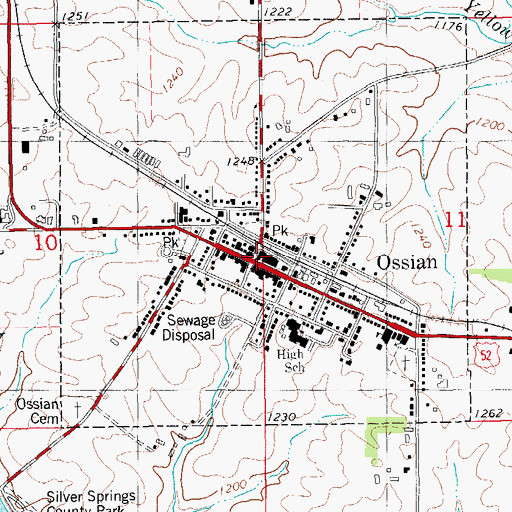 Topographic Map of Tri-Township Fire Department, IA