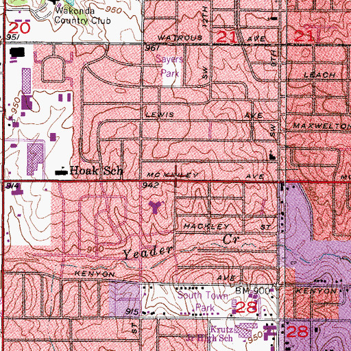 Topographic Map of Des Moines Fire and Rescue Department Station 8, IA