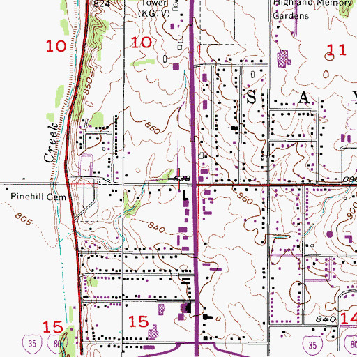 Topographic Map of Saylor Township Fire Department, IA