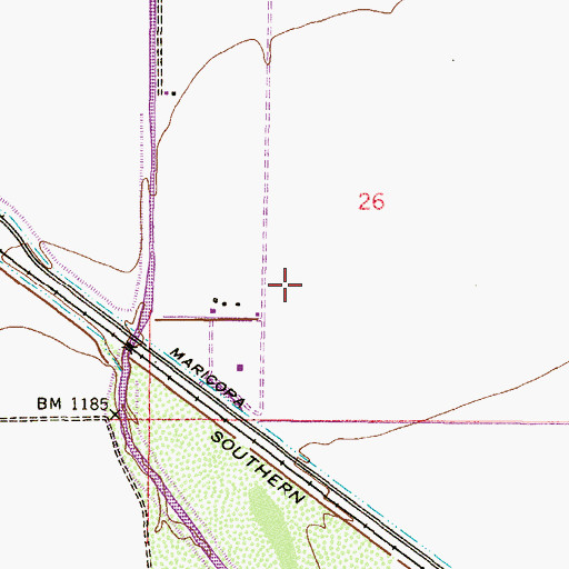 Topographic Map of Hine Airstrip (historical), AZ