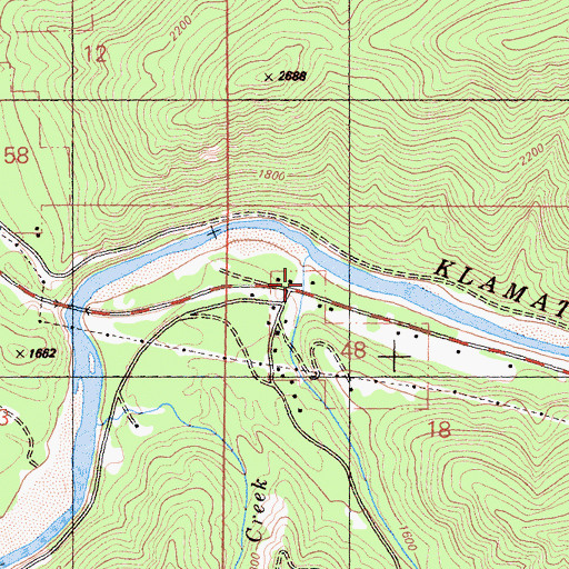 Topographic Map of Walker Creek, CA
