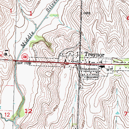 Topographic Map of Treynor Fire Department and Ambulance Service, IA