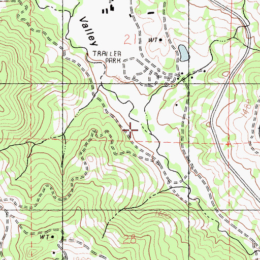 Topographic Map of Walker Creek, CA