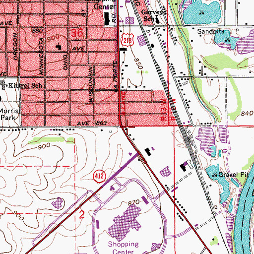 Topographic Map of Waterloo Fire and Rescue Station 8, IA