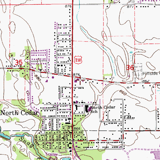 Topographic Map of Cedar Falls Fire Department Station 2, IA