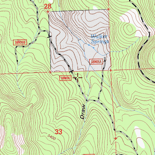 Topographic Map of Walker Draw, CA