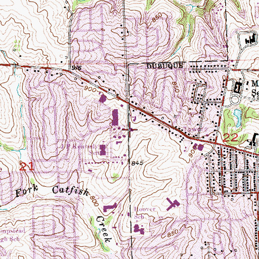 Topographic Map of Dubuque Fire Department Station 2, IA