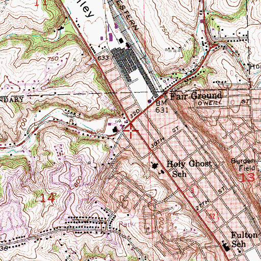 Topographic Map of Dubuque Fire Department Station 3, IA