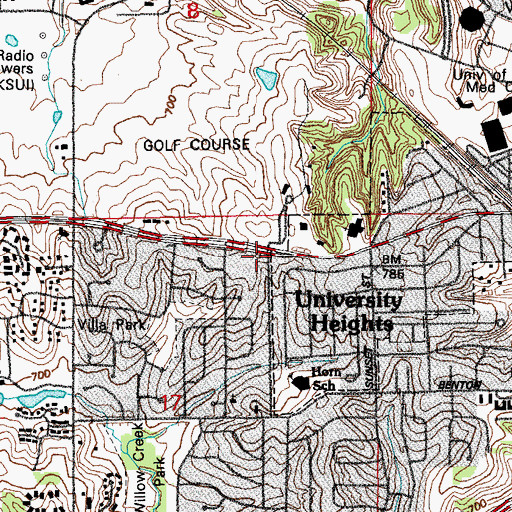 Topographic Map of Iowa City Fire Department Station 2, IA