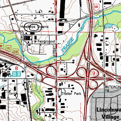 Topographic Map of Cedar Rapids Fire Department Station 2, IA