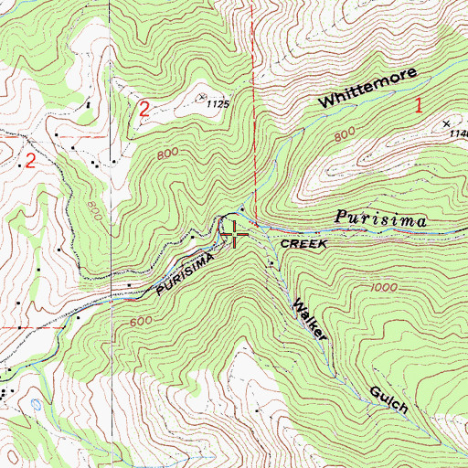 Topographic Map of Walker Gulch, CA