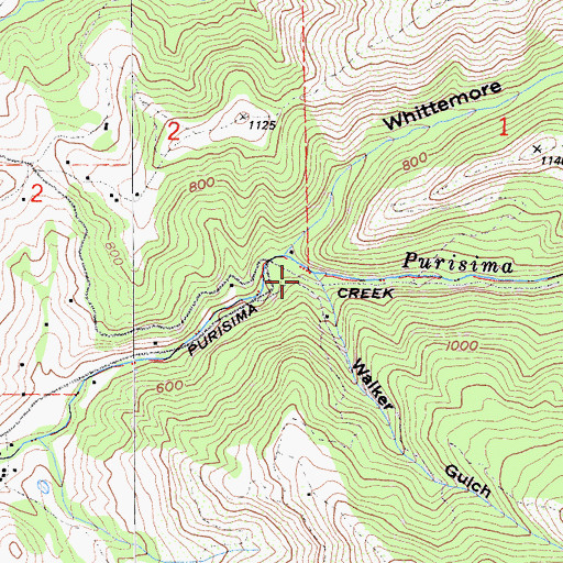 Topographic Map of Walker Gulch, CA