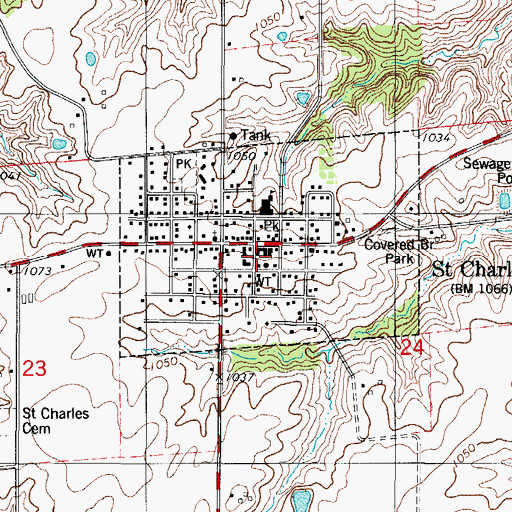 Topographic Map of Saint Charles Fire and Rescue, IA