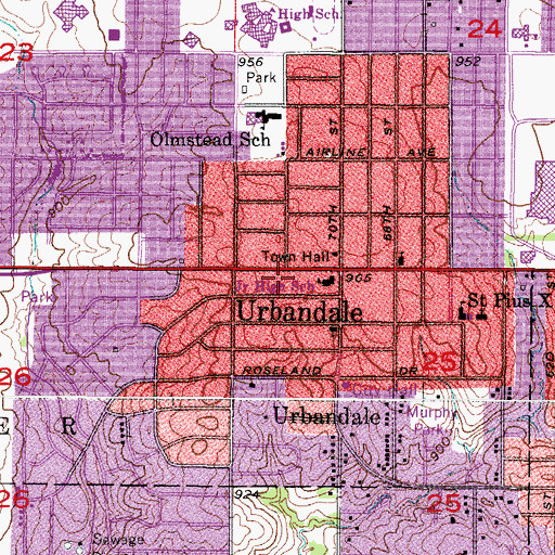 Topographic Map of Urbandale Fire Department Station 41, IA