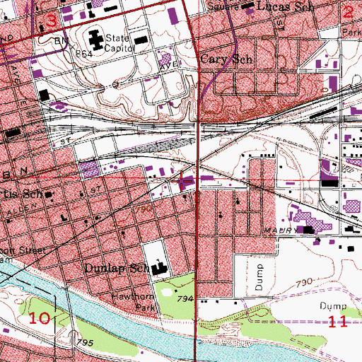 Topographic Map of Des Moines Fire and Rescue Department Training Facility, IA