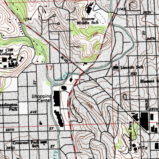 Topographic Map of Sioux City Fire Rescue Department Station Number 4, IA