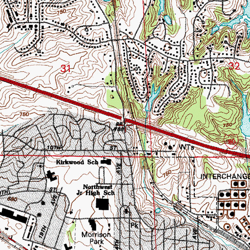 Topographic Map of Coralville Fire Department Training Facility, IA