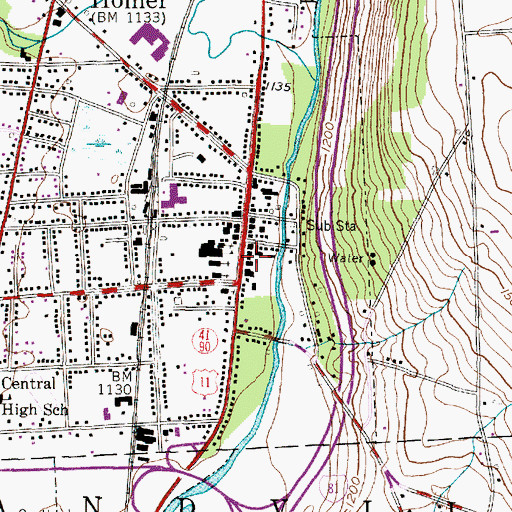 Topographic Map of Phillips Free Library, NY