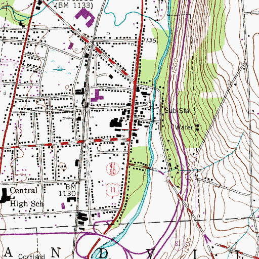 Topographic Map of Homer Green, NY