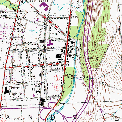 Topographic Map of First Methodist Church, NY