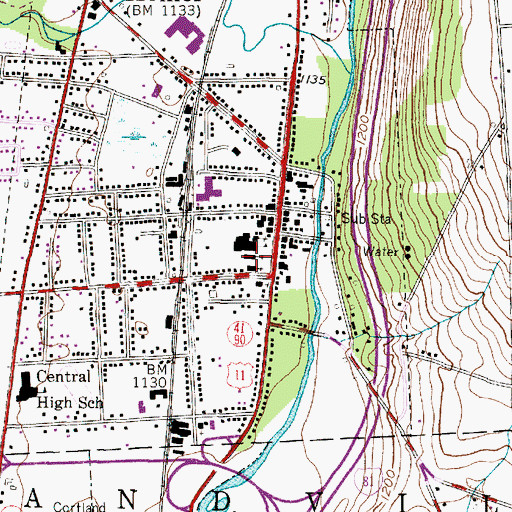 Topographic Map of First Congregational Church, NY