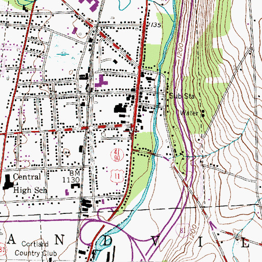 Topographic Map of First Baptist Church, NY