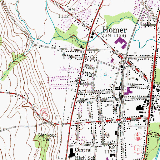 Topographic Map of West Side Hose Company (historical), NY