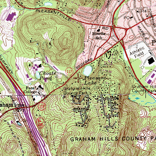 Topographic Map of Woodlands, NY