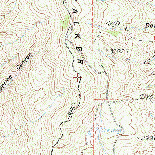 Topographic Map of Walker Ridge, CA