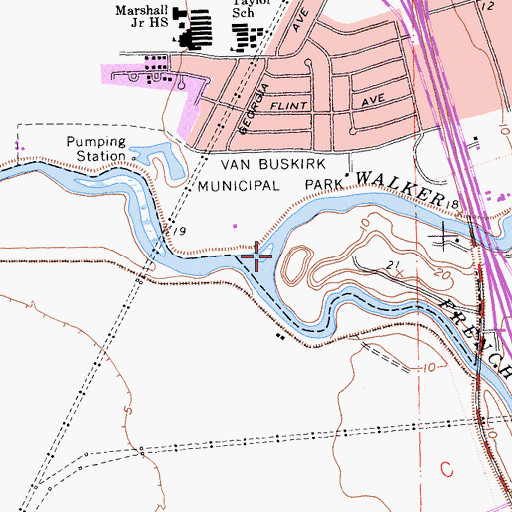 Topographic Map of Walker Slough, CA