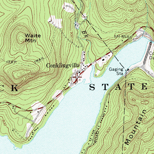 Topographic Map of Conklingville Cemetery, NY