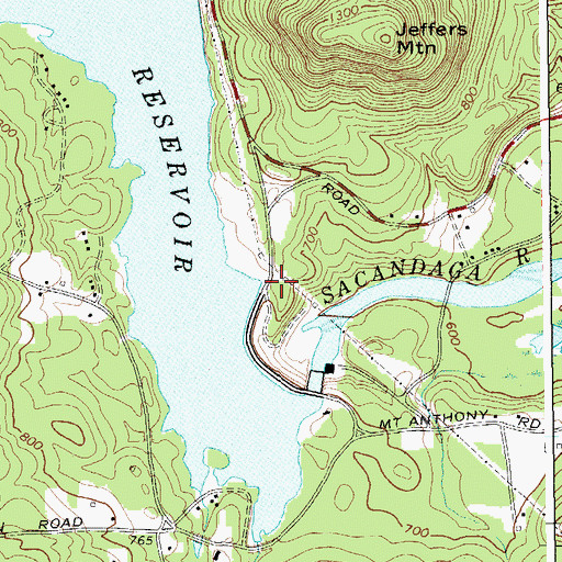 Topographic Map of Conklingville Cemetery, NY
