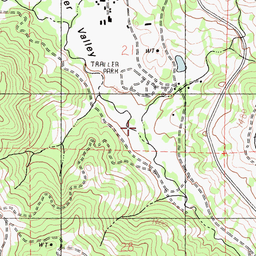 Topographic Map of Walker Valley, CA