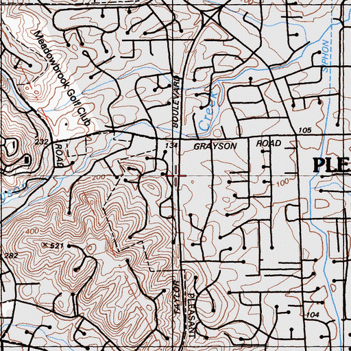 Topographic Map of Pleasant Hill Adventist Academy, CA